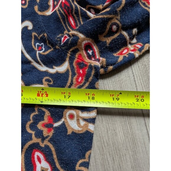 Charter Club Womens Paisley Button Cardigan Sweater M 100% Cotton Navy/Red - Picture 7 of 7